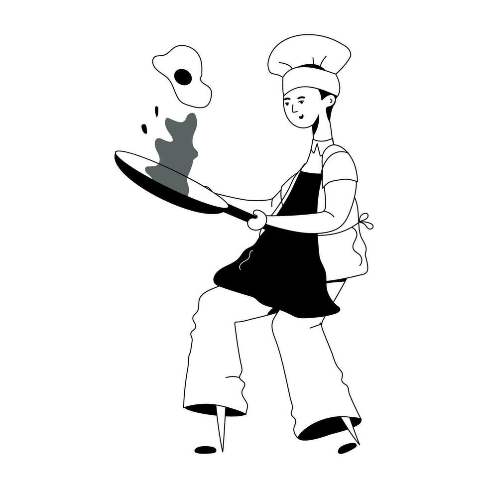 Trendy Professional Chef vector