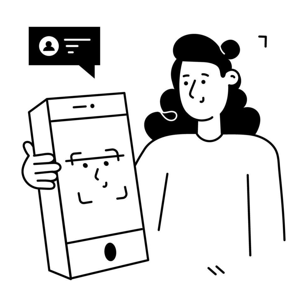 Trendy Facial Scanning vector