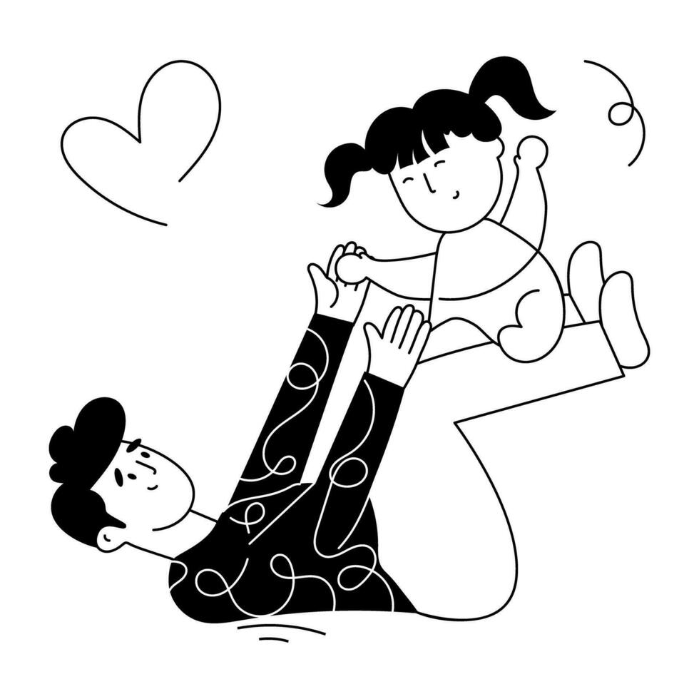 Trendy Dad Care vector