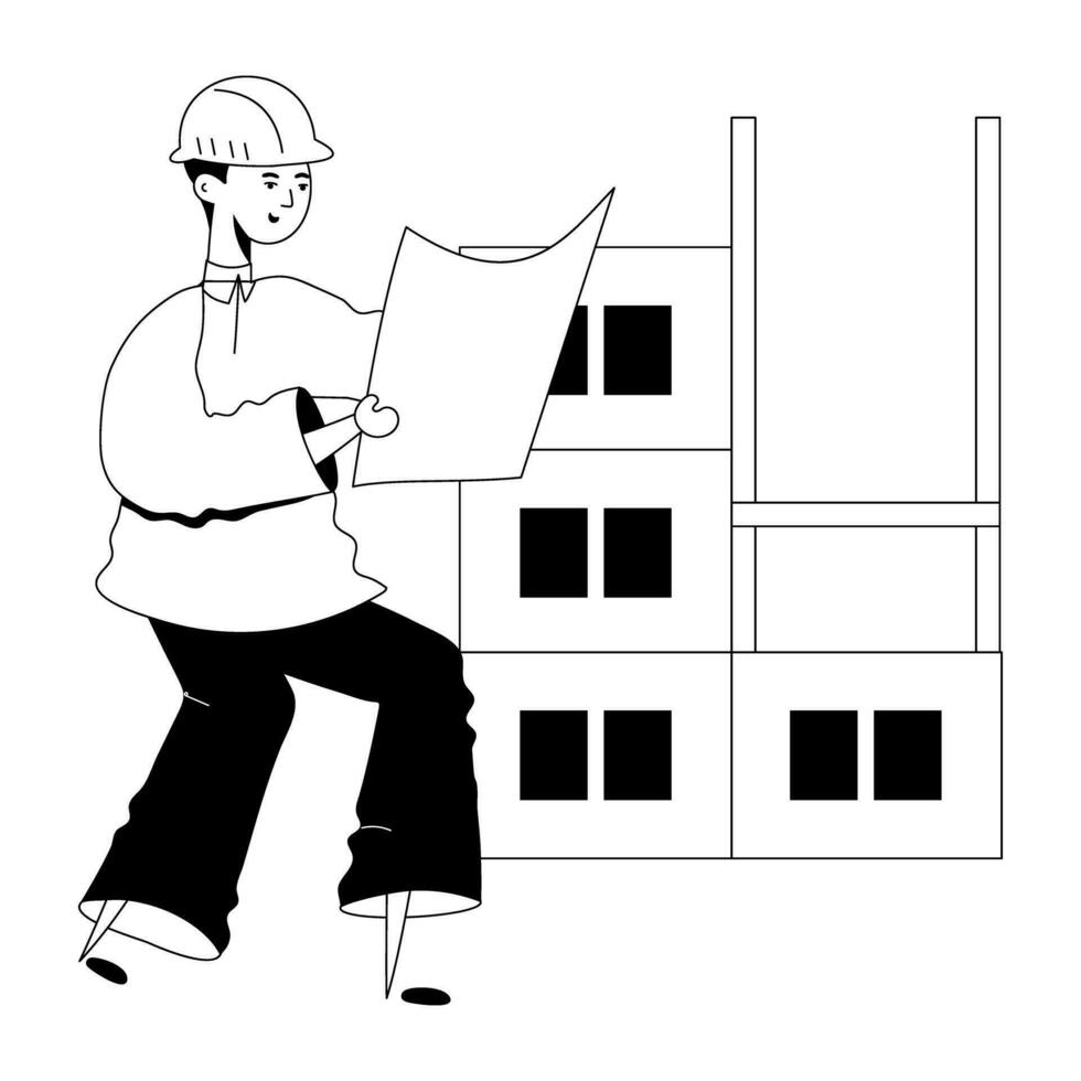 Trendy Civil Engineer vector