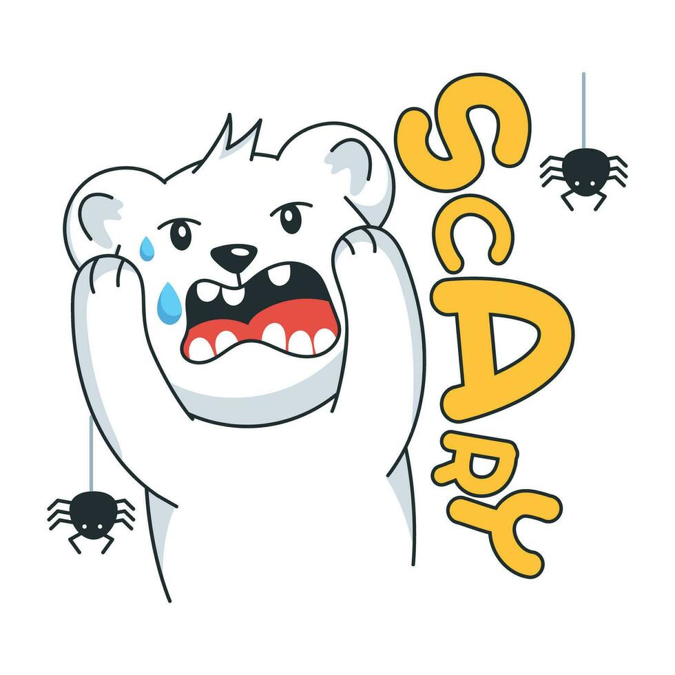 Trendy Bear Screaming vector