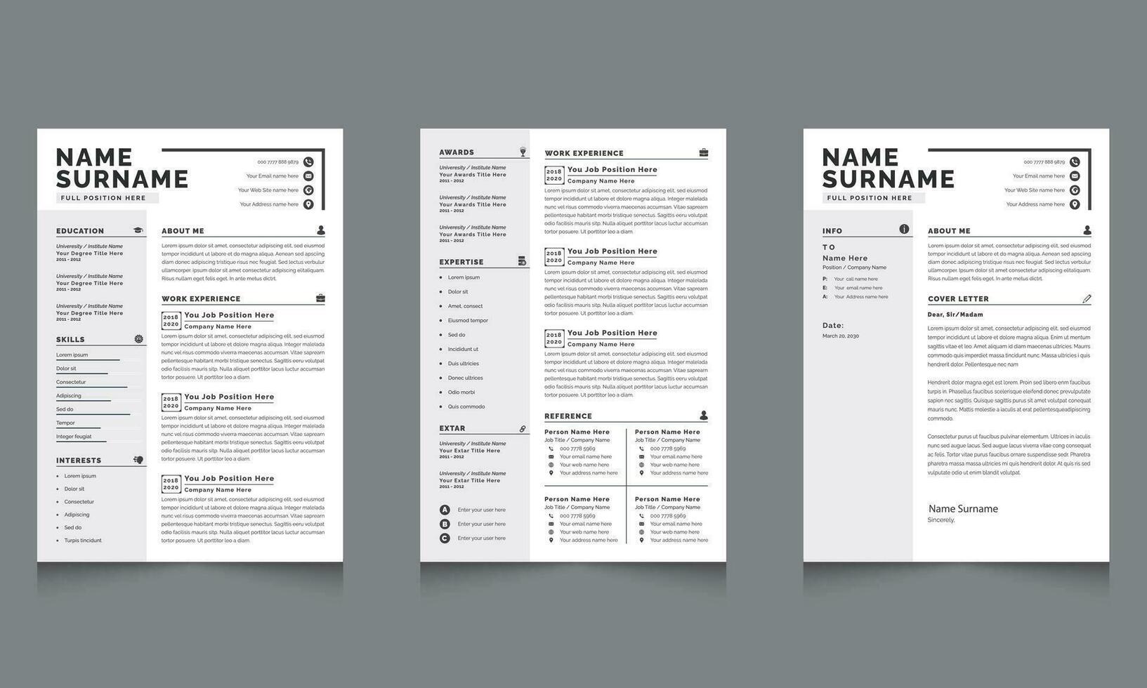 Clean and Creative Resume Layout Design vector