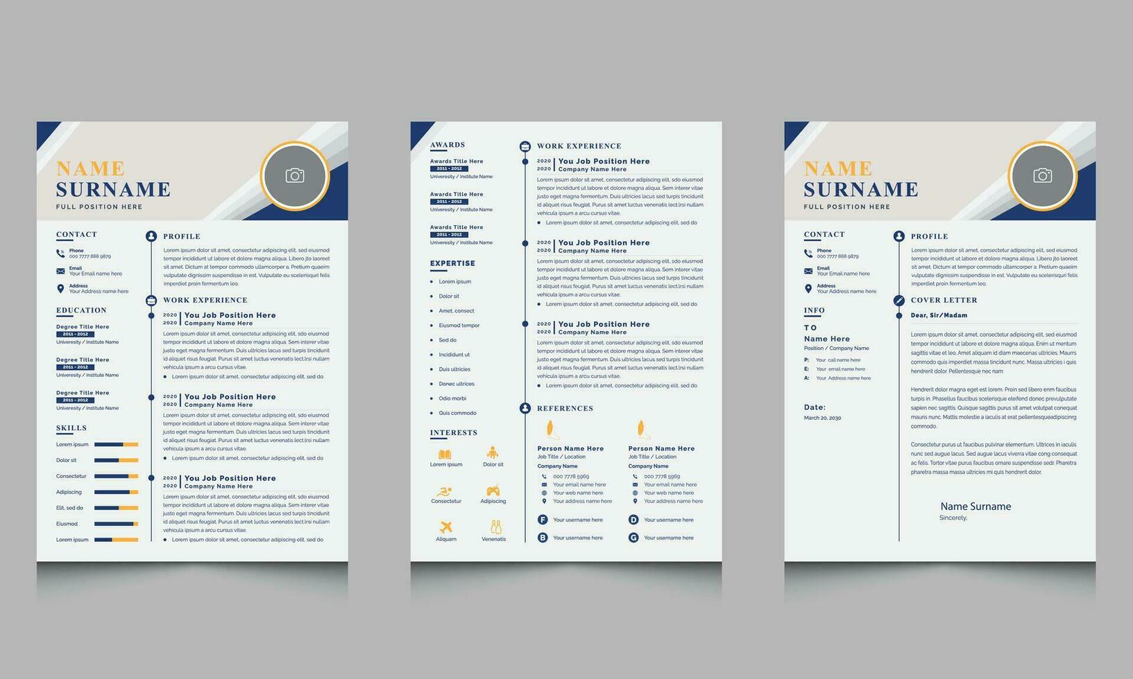 Creative UI UX Designer Resume Template and Cover Letter vector