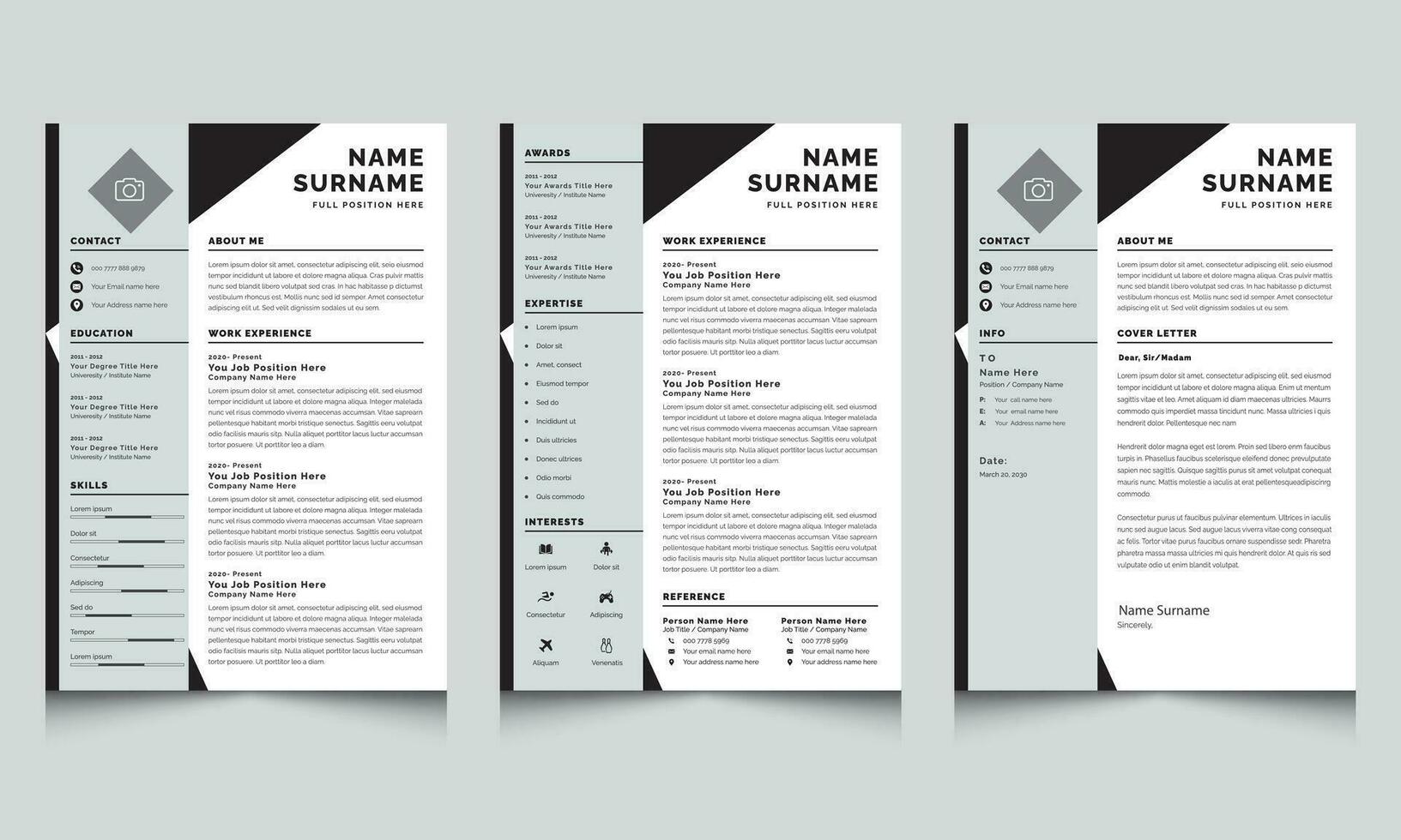 Creative Collaborations Resume Design Templates and Cover Letter vector