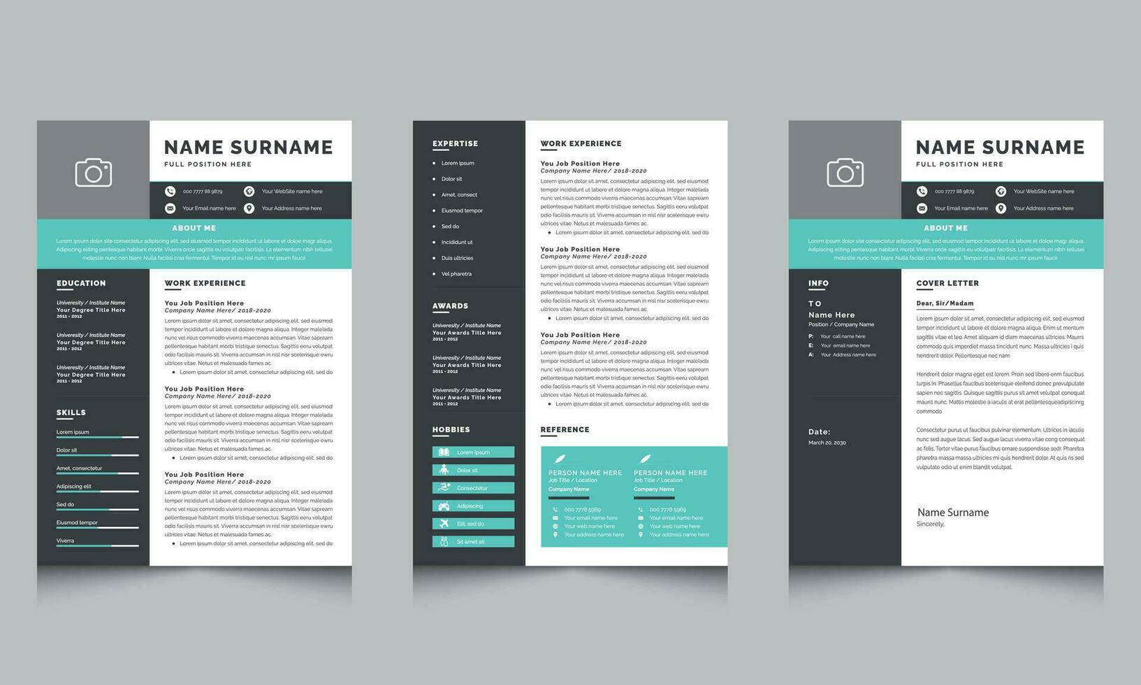 Clean Resume Layout Resume Design Vector Template