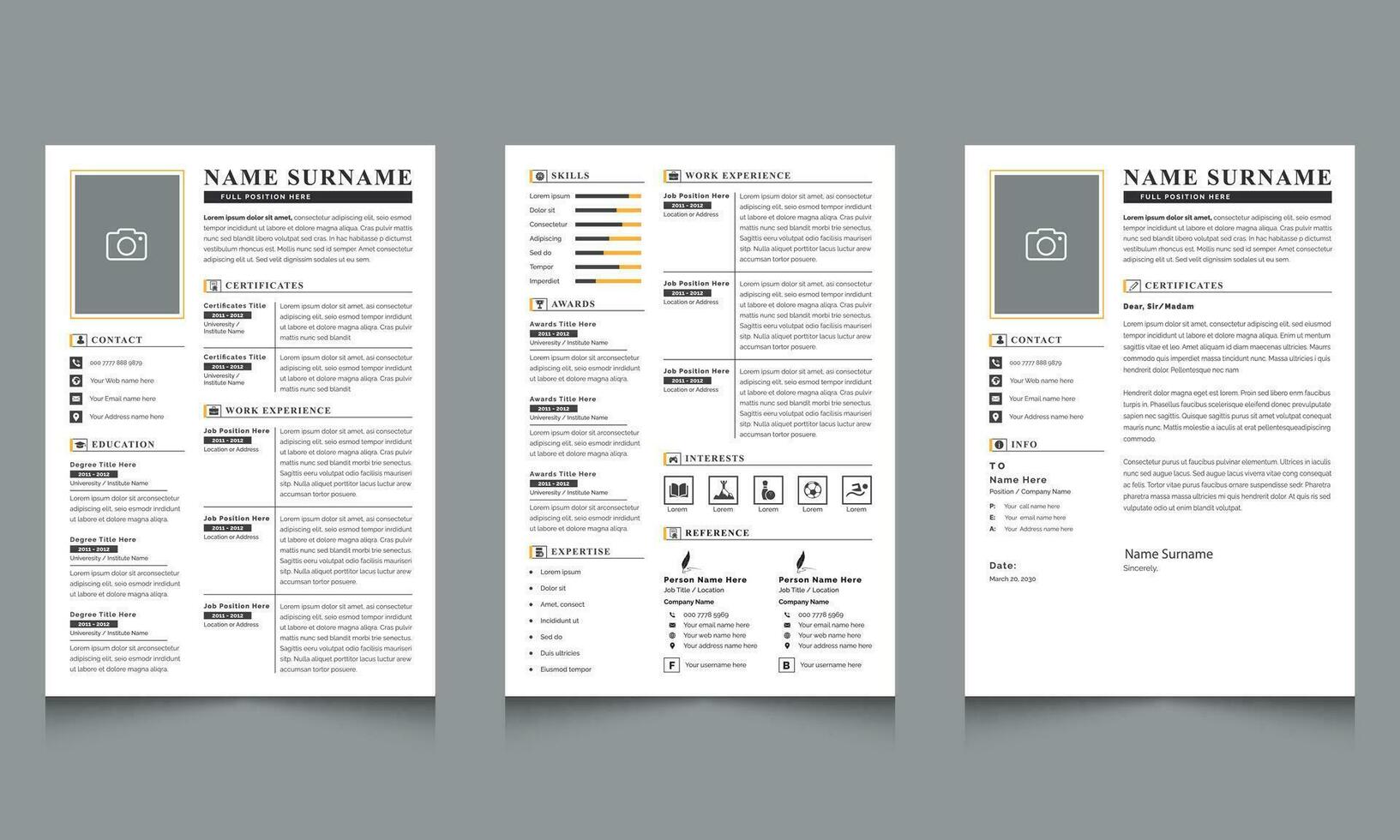 Business Resume Design Template Layout Design vector