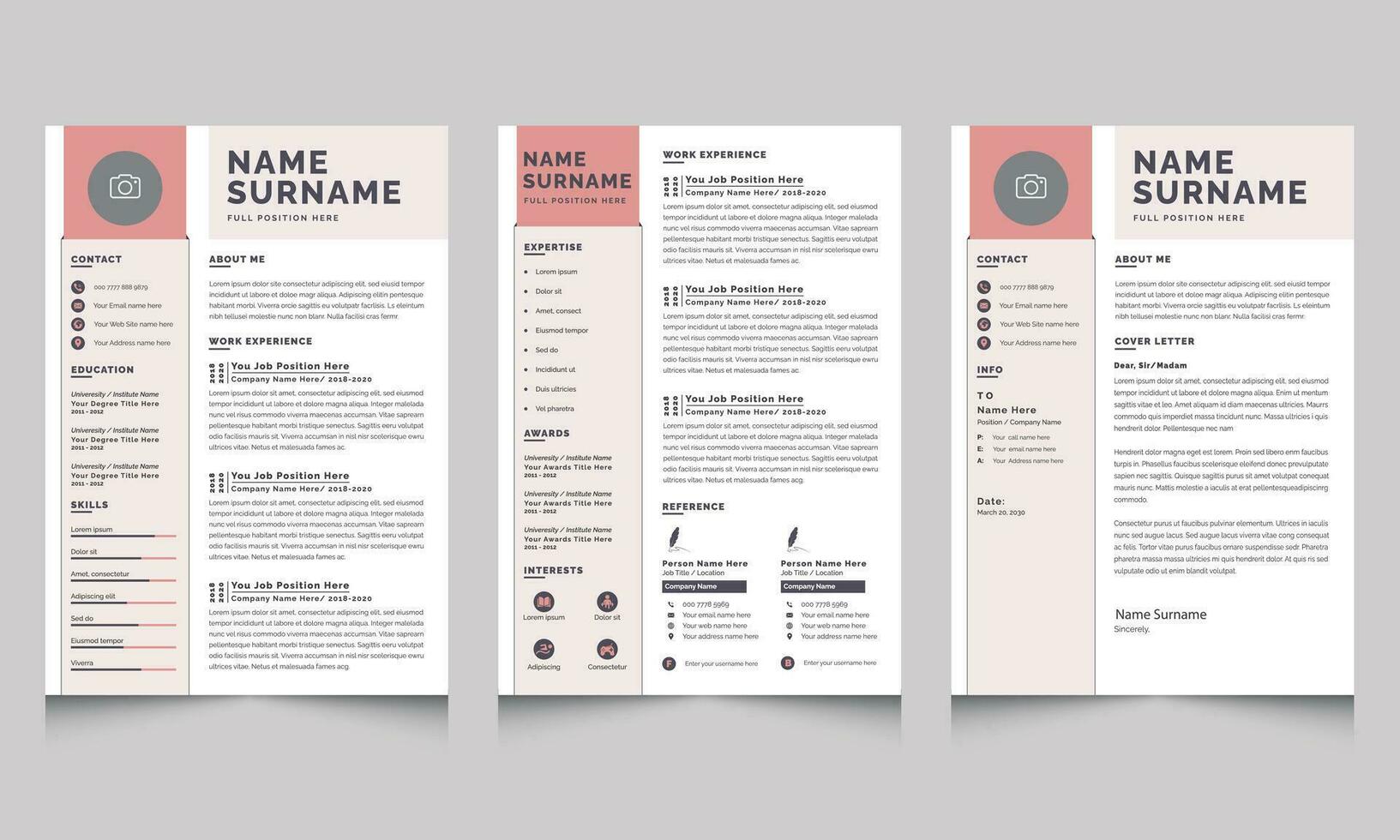 Vector Clean Resume Design Template