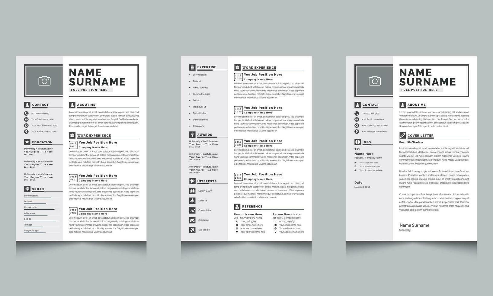 Clean Resume Cv Template Layout Template vector
