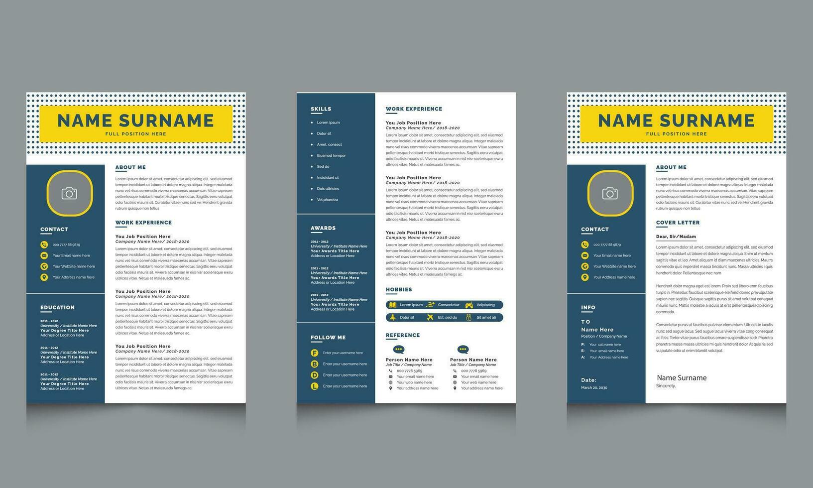 Creative Resume Template and Cover Letter Vector Design