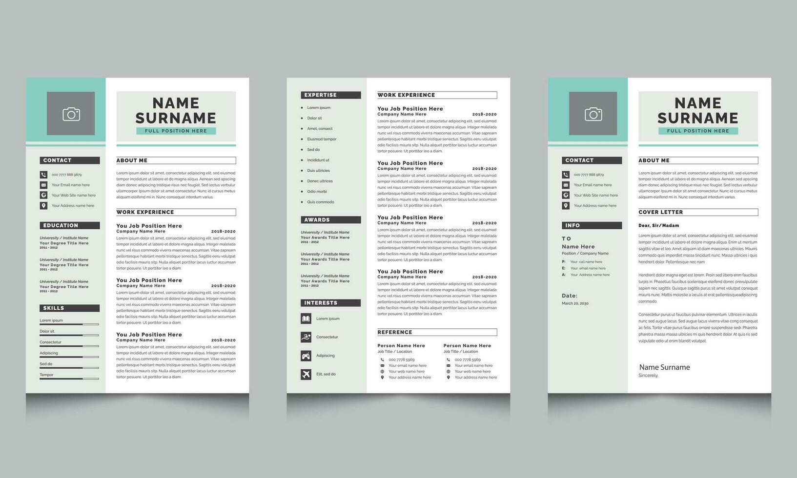 Minimalist Resume Layout Template Creative Design vector