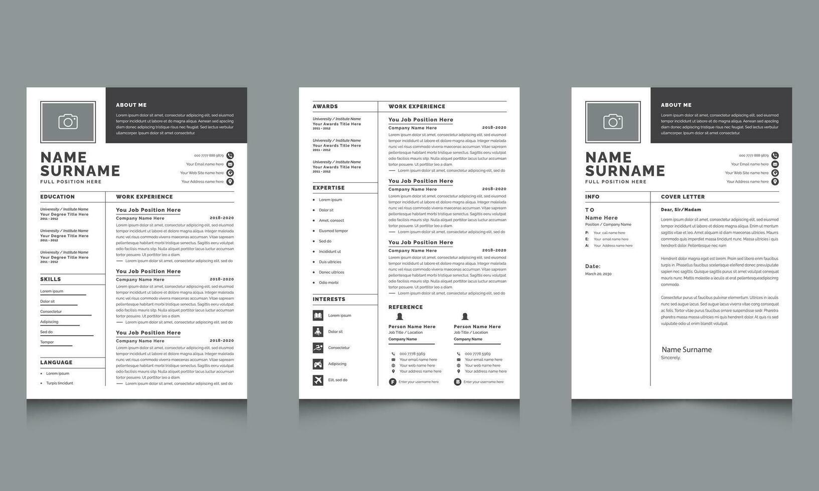Creative Resume Layout Design vector