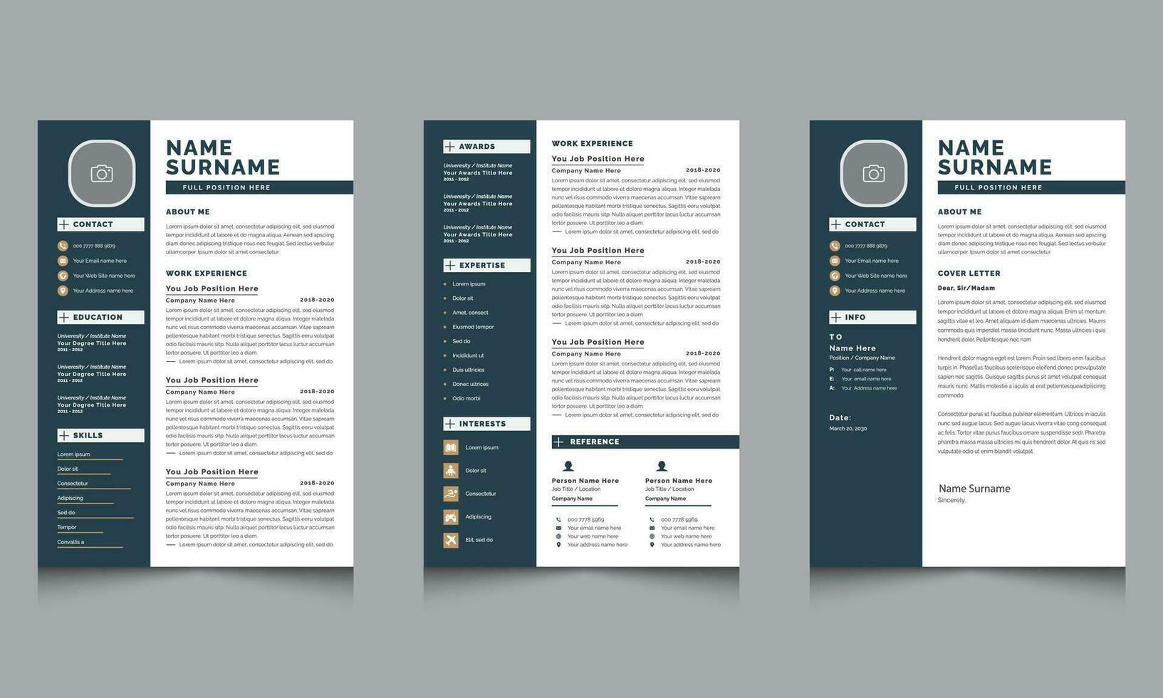 Vector Creative Professional Resume Cv Template