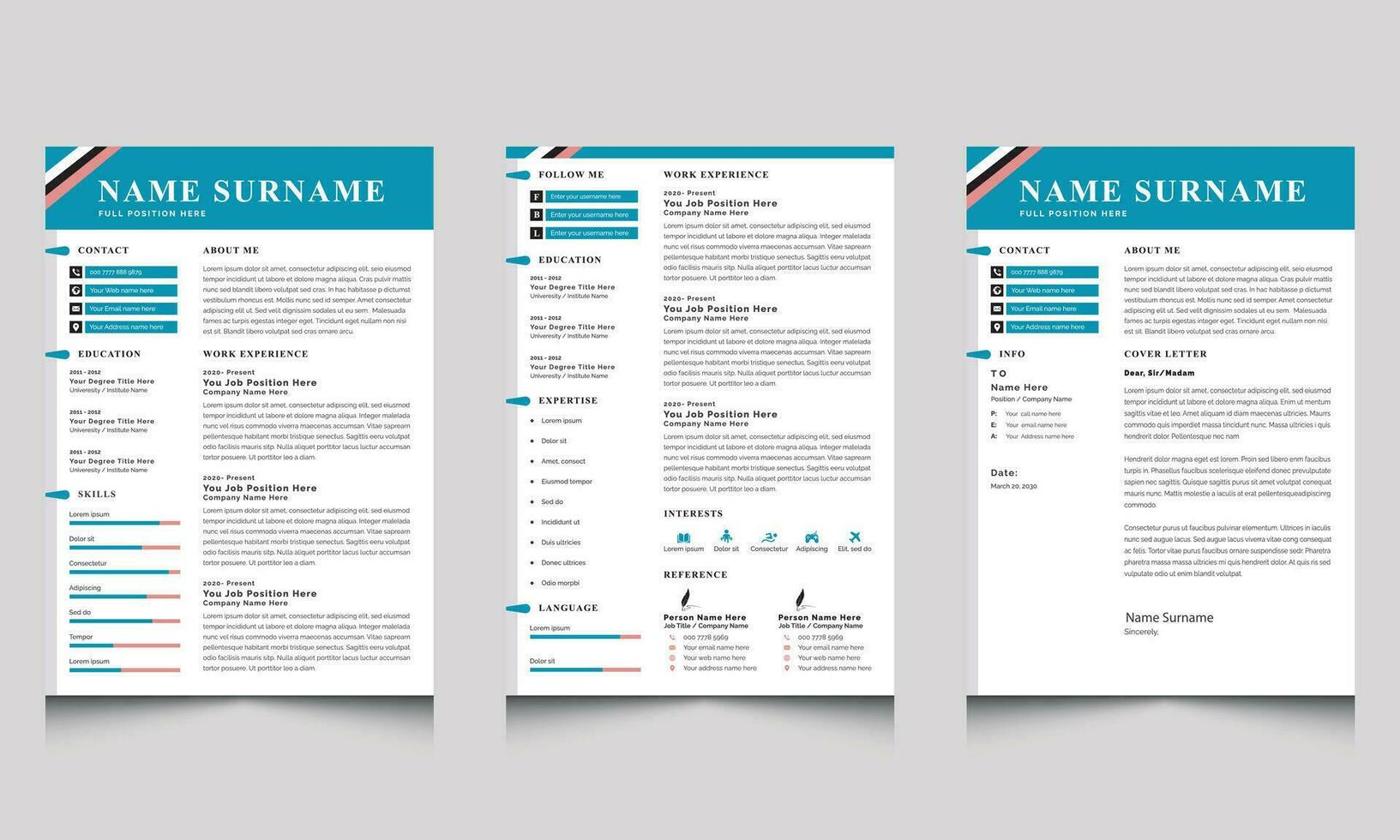 Unique Style Resume Design Header vector