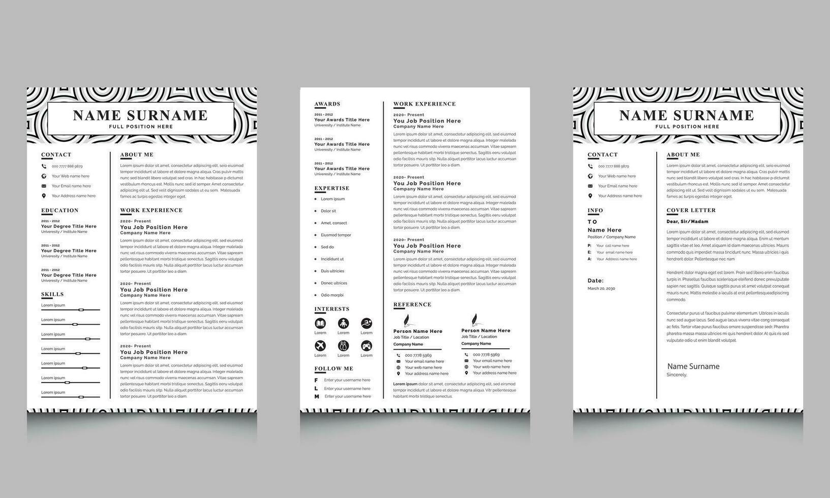 Creative Resume Design Template Layout Accent vector