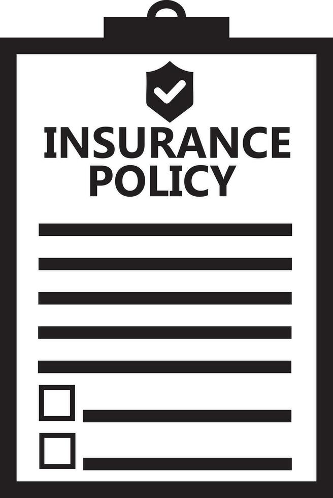 insurance policy contract icon. Insurance policy sign. Company agreement contract document symbol. Check list with signature on board logo. flat style. vector