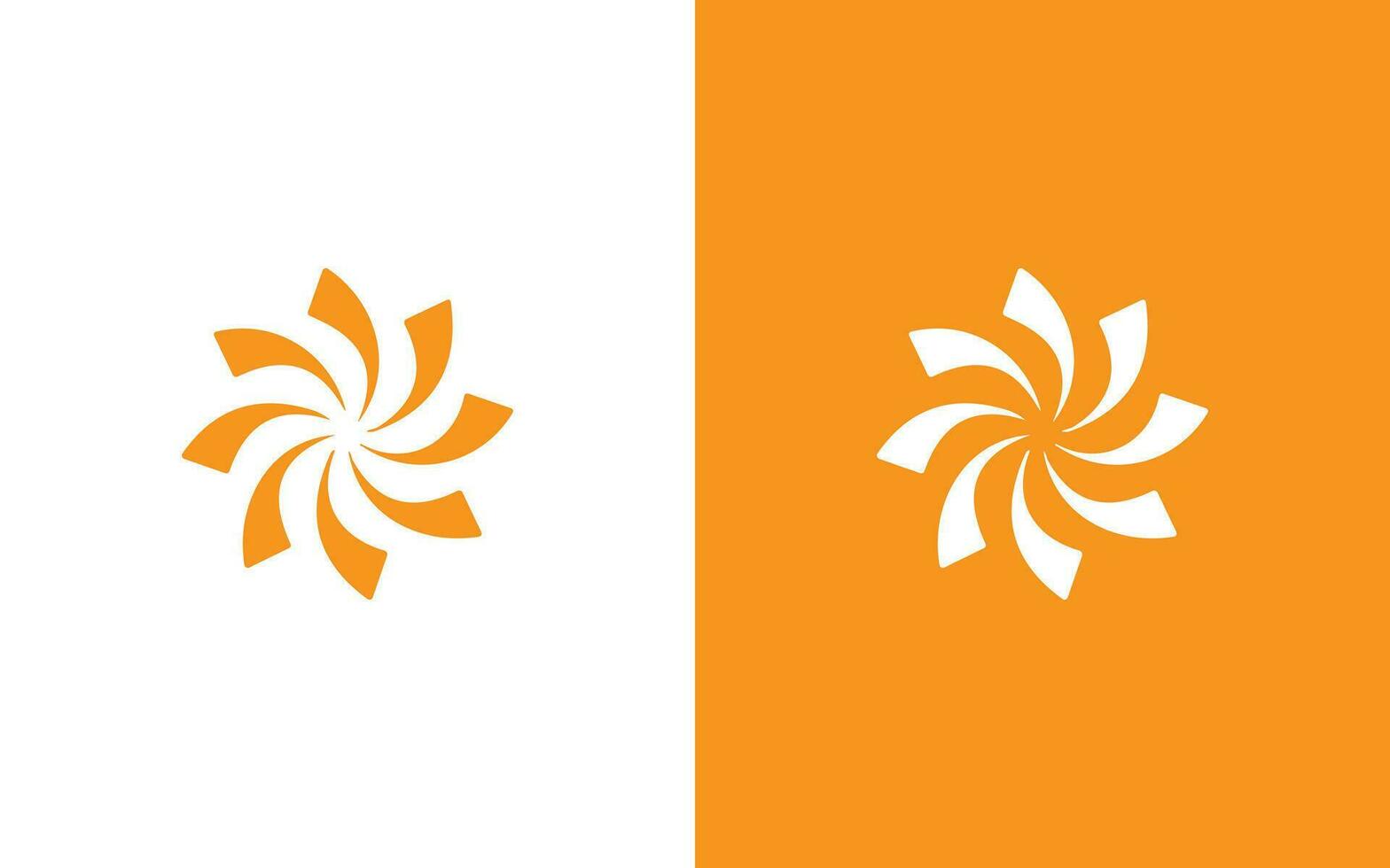 Round shape spin flower type logo design vector