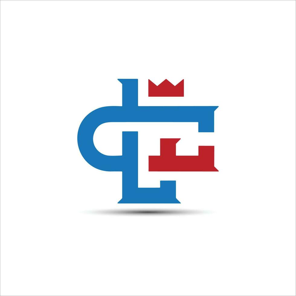 LCE letter crown logo design vector