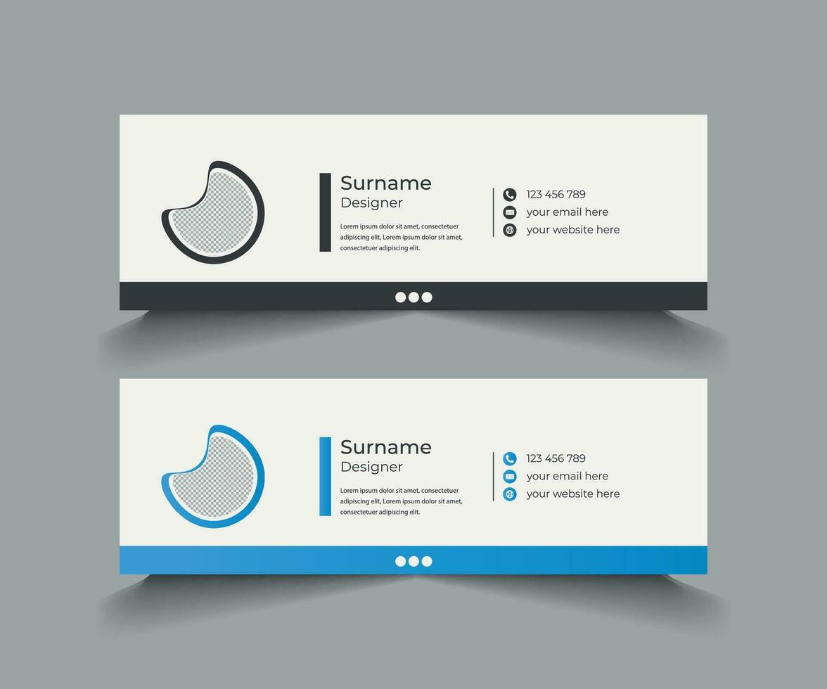 Creative business email signature template or email footer and personal social media cover Premium Vector