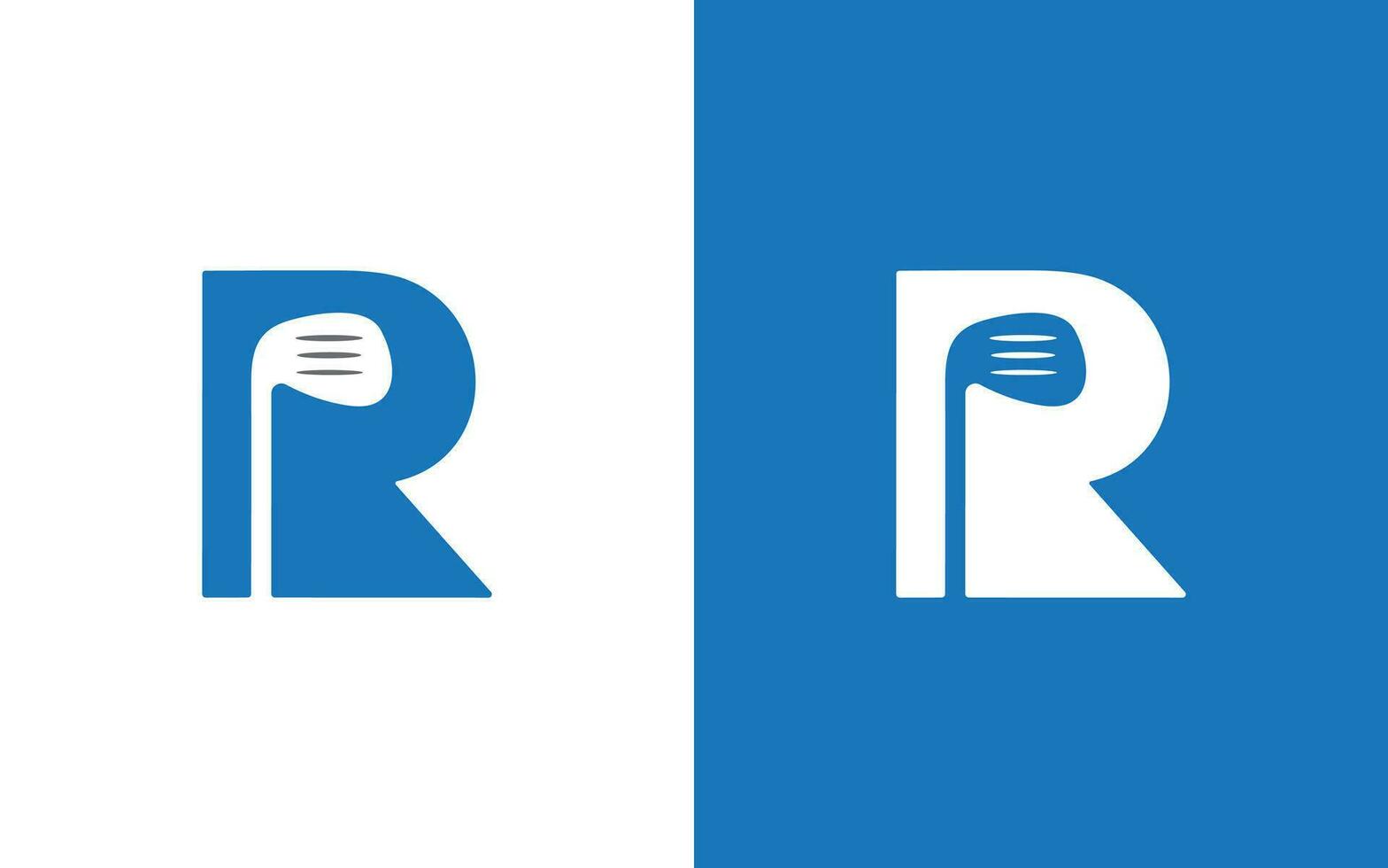 R letter with golf bat logo design vector