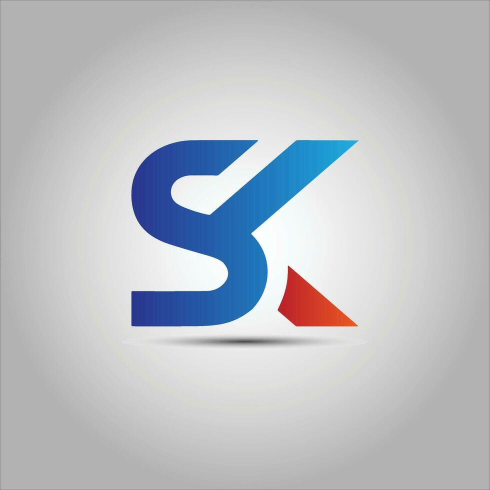 sk letra creativo logo diseño vector