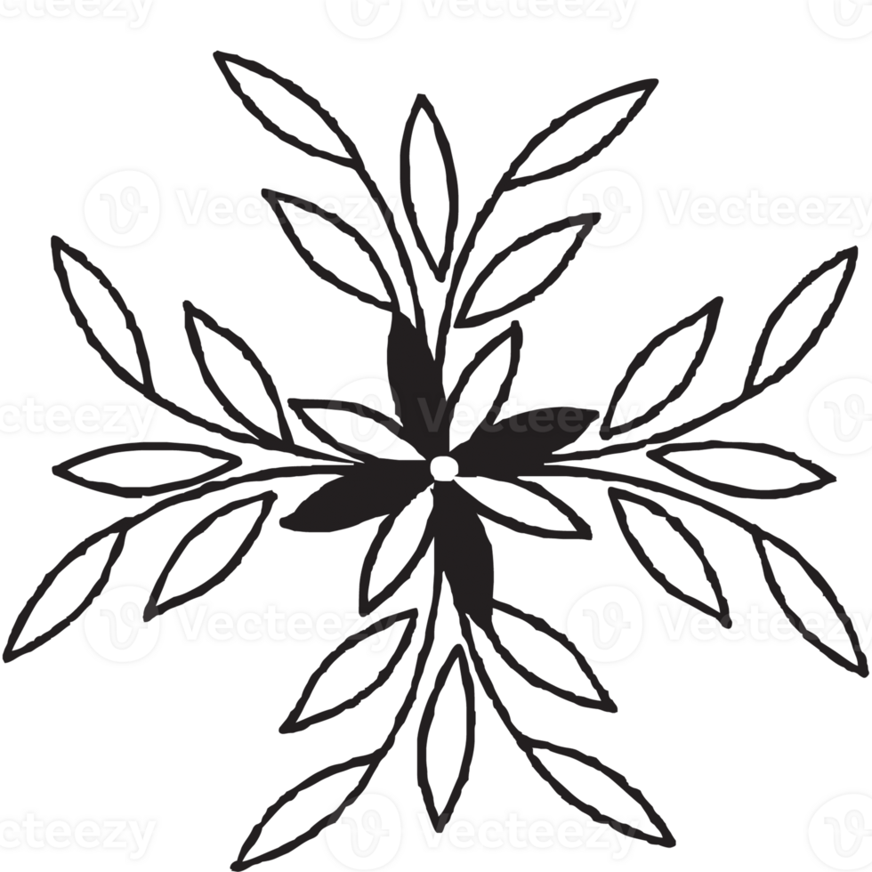 Hand Drawn Floral Doodle png