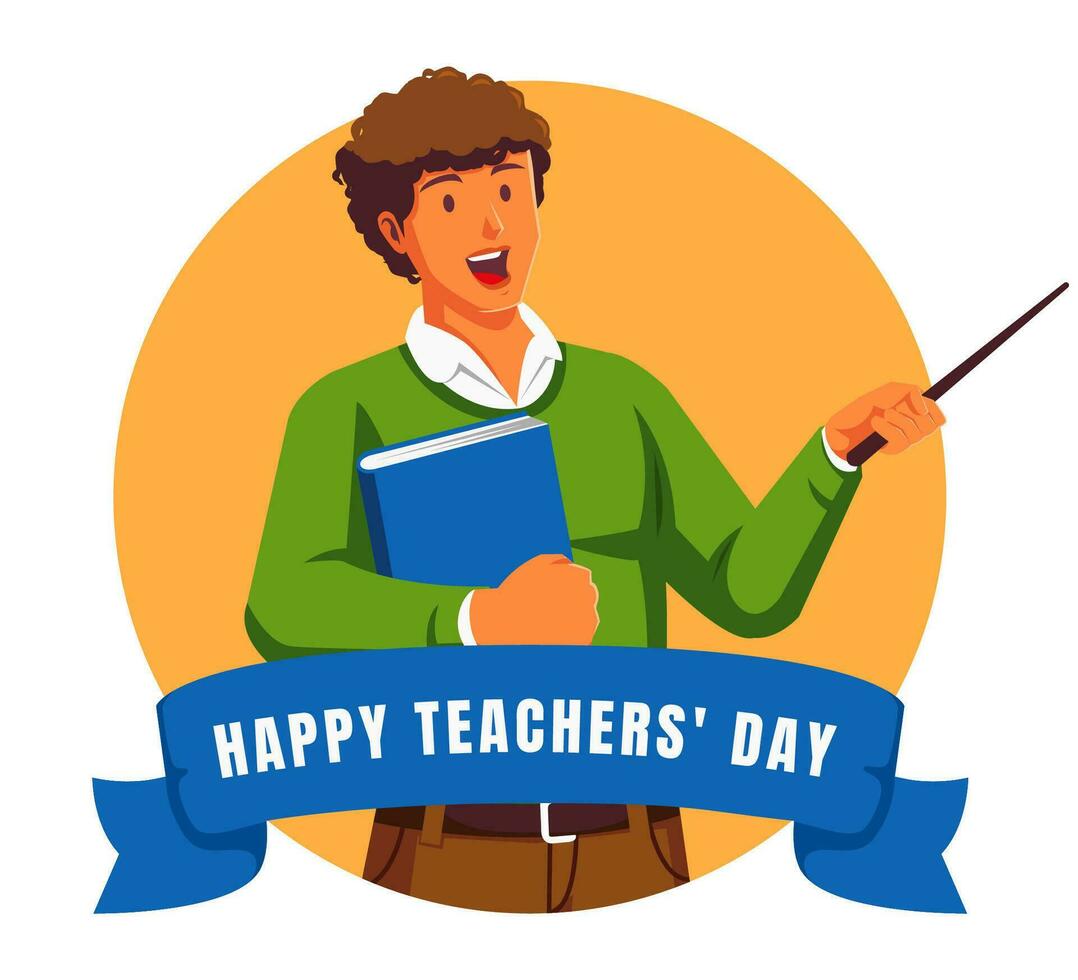 Happy teachers day vector