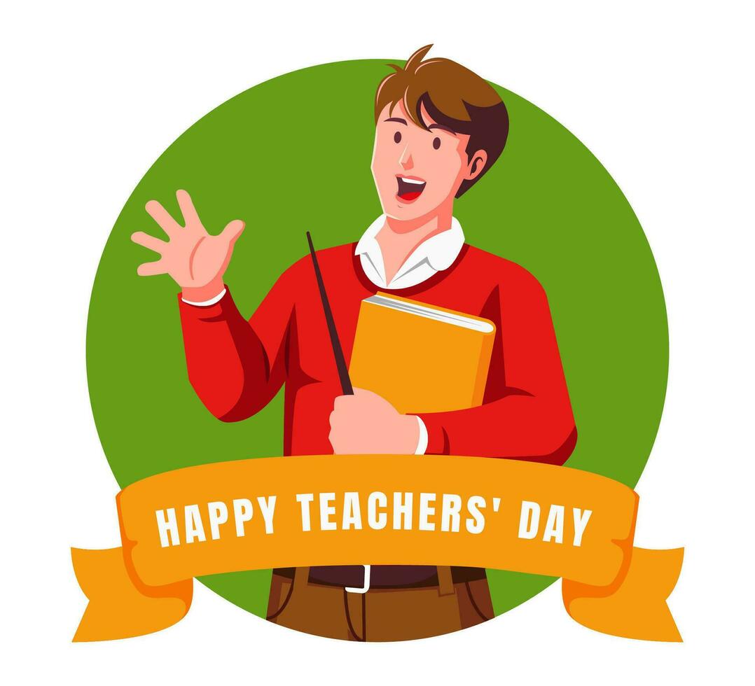 Happy teachers day vector