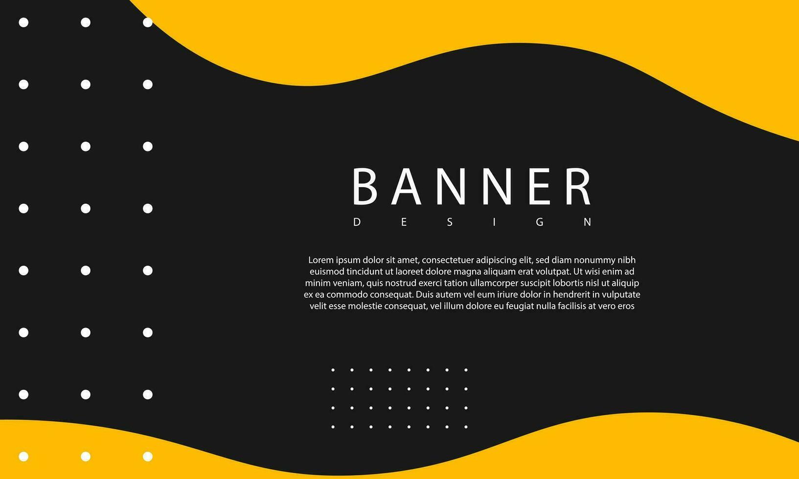 minimalist black banner design with wave shape frame vector