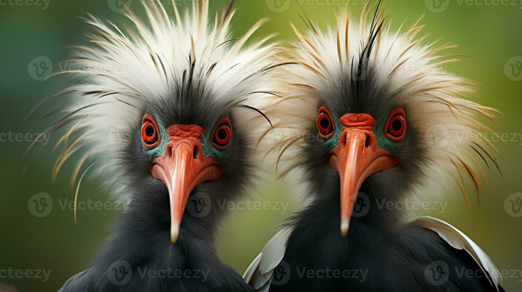 photo of heart-melting two Marabou Storks with an emphasis on expression of love. Generative AI