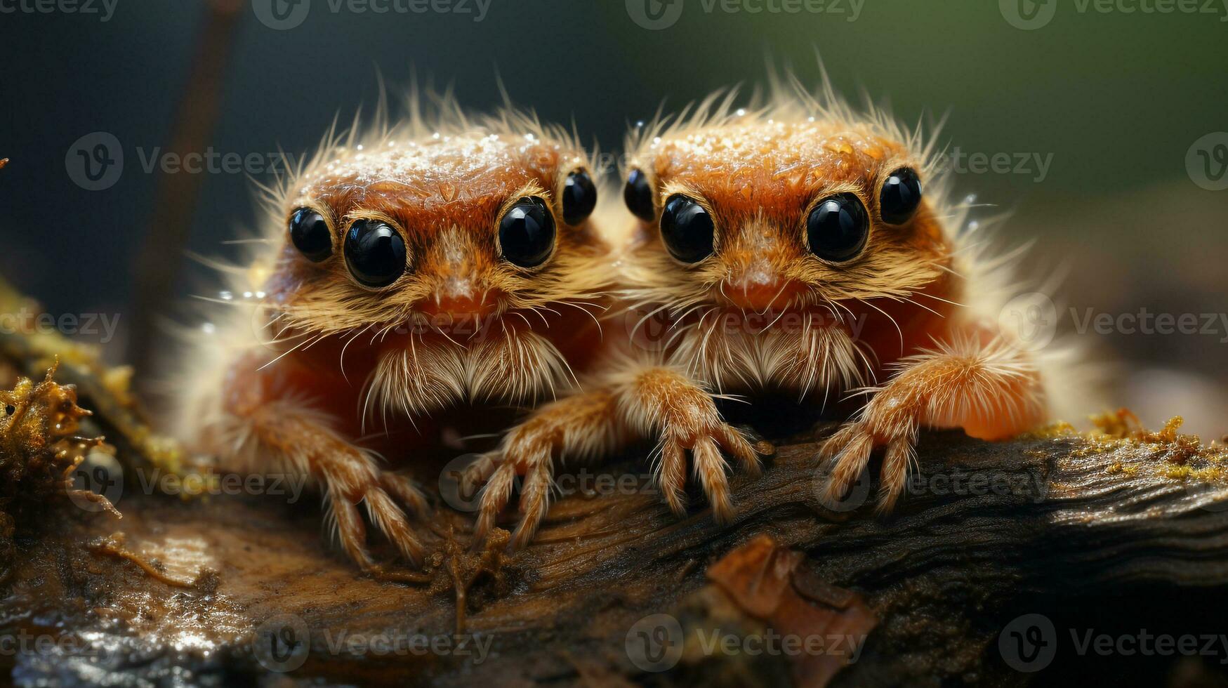 photo of heart-melting two Spiders with an emphasis on expression of love. Generative AI