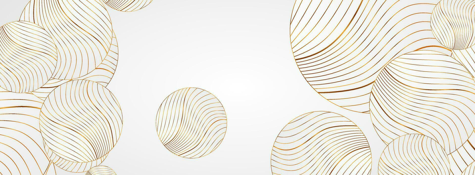 White abstract background with golden wavy pattern vector