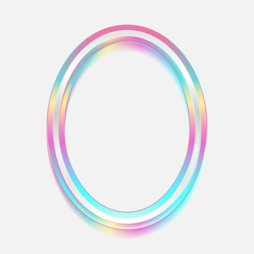 Holographic ellipse frame geometric abstract tech background vector