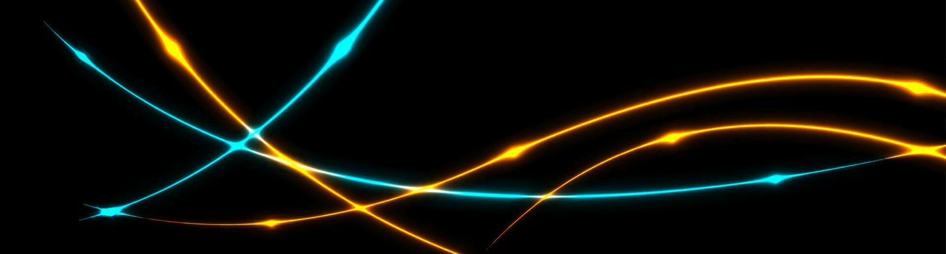 Neon wavy lines abstract glowing background vector