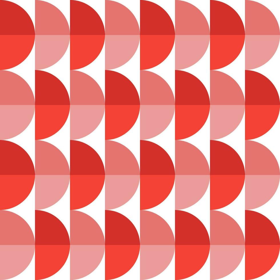 Red gradient half circle pattern. Half circle vector seamless pattern. Decorative element, wrapping paper, wall tiles, floor tiles, bathroom tiles.