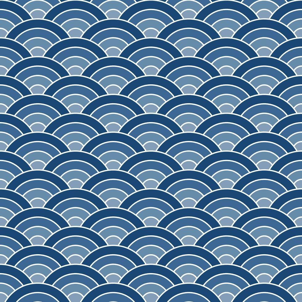Navy blue shade Japanese wave pattern background. Japanese seamless pattern vector. Waves background illustration. for clothing, wrapping paper, backdrop, background, gift card. vector
