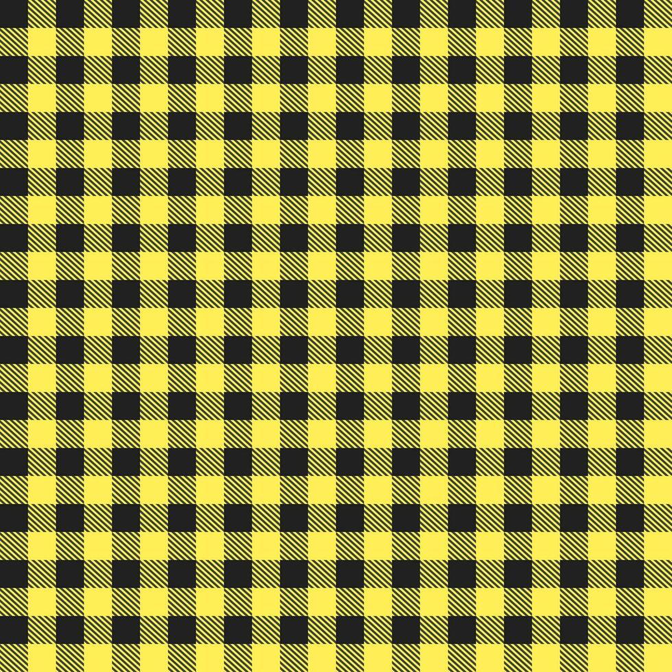 Yellow and black buffalo plaid pattern with oblique line inside background. plaid pattern background. plaid background. Seamless pattern. for backdrop, decoration, gift wrapping, gingham tablecloth. vector