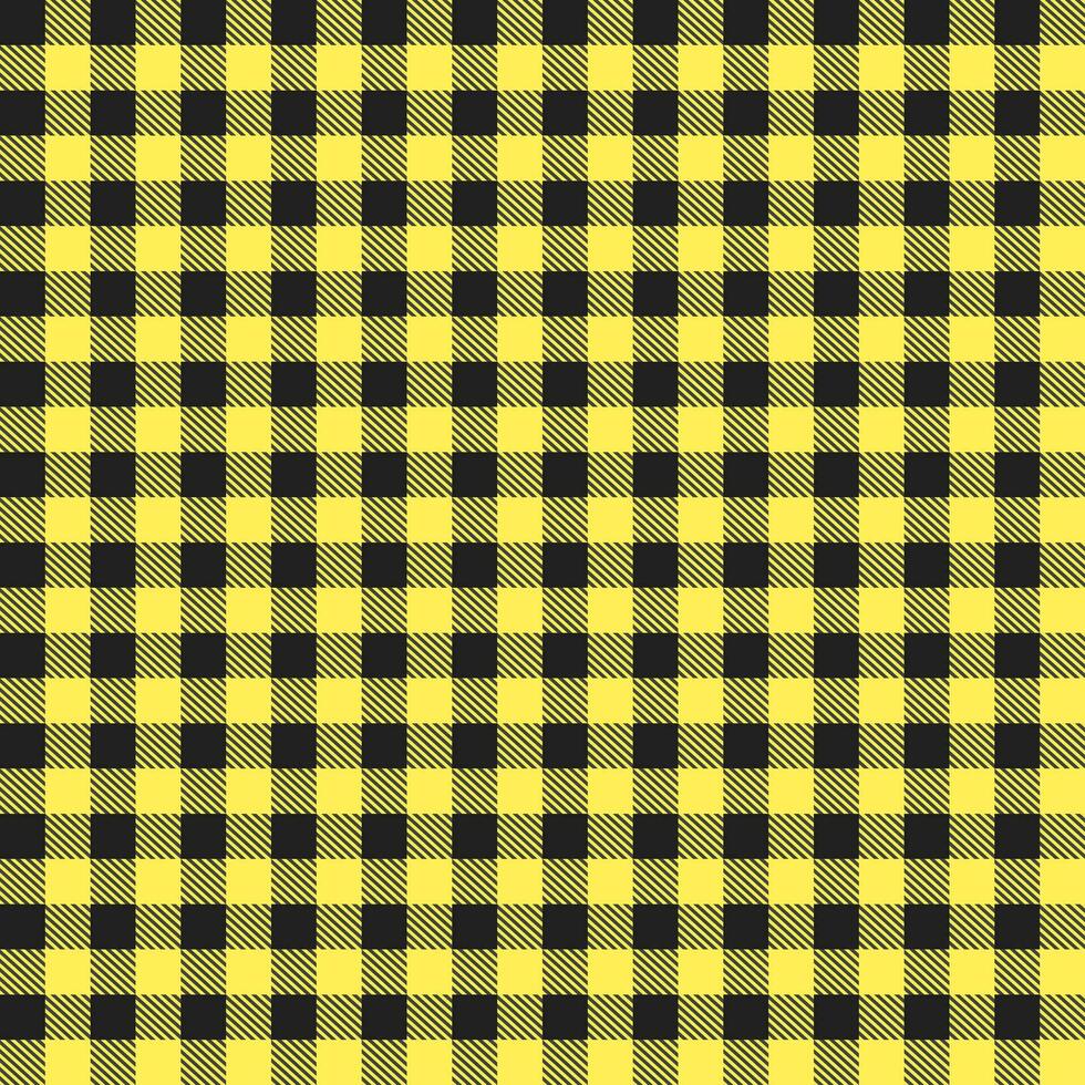 Yellow and black buffalo plaid pattern with oblique line inside background. plaid pattern background. plaid background. Seamless pattern. for backdrop, decoration, gift wrapping, gingham tablecloth. vector