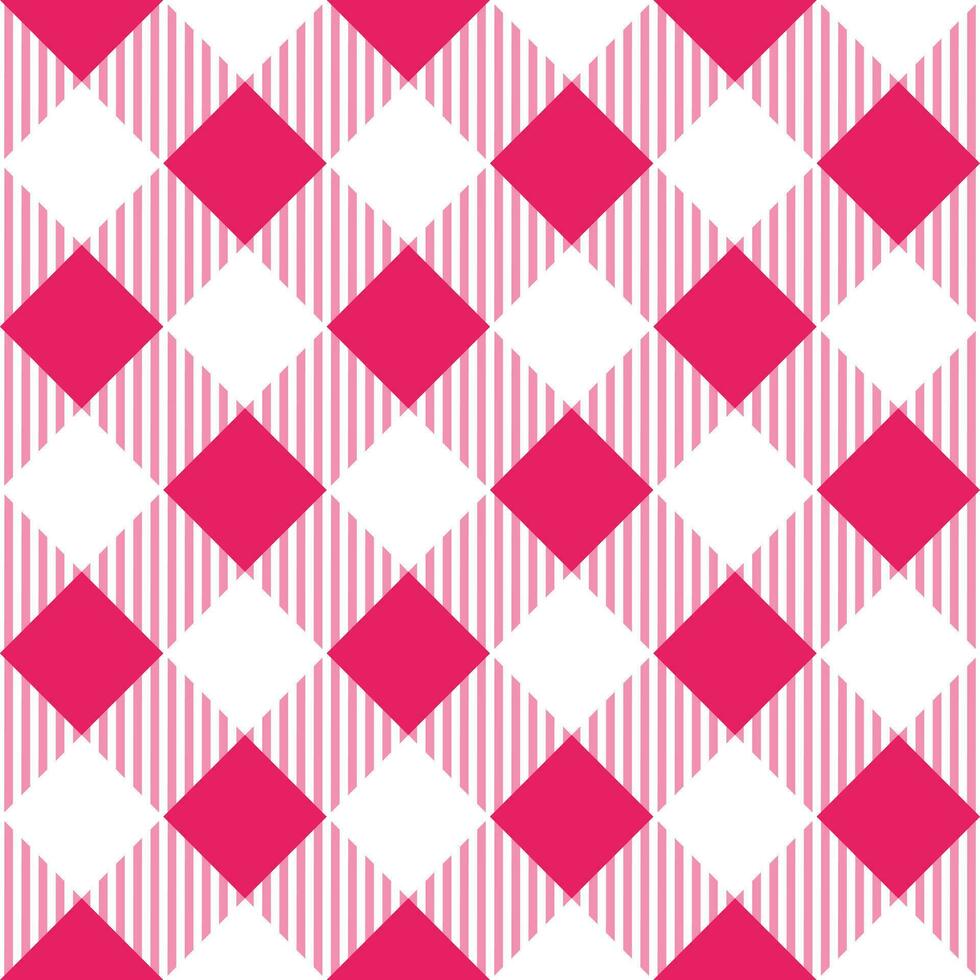 Pink shade plaid pattern with oblique line inside background. plaid pattern background. plaid background. Seamless pattern. for backdrop, decoration, gift wrapping, gingham tablecloth. vector