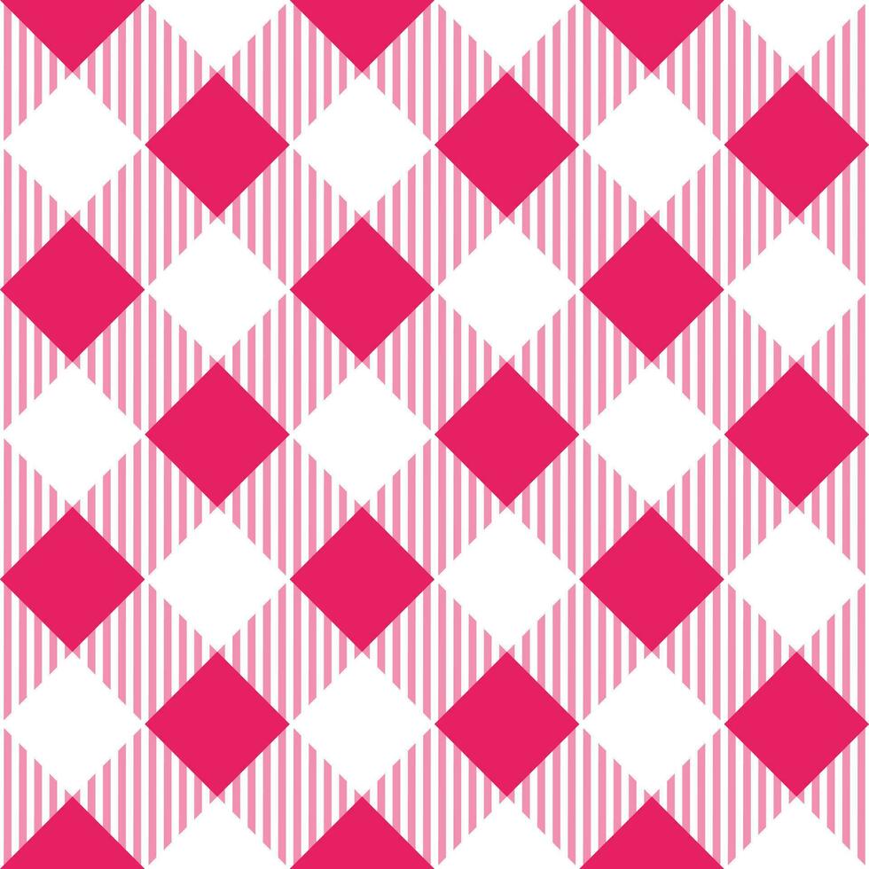 Pink shade plaid pattern with oblique line inside background. plaid pattern background. plaid background. Seamless pattern. for backdrop, decoration, gift wrapping, gingham tablecloth. vector