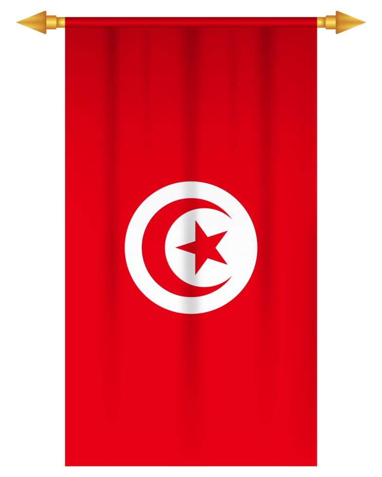 Tunisia flag vertical pennant isolated png