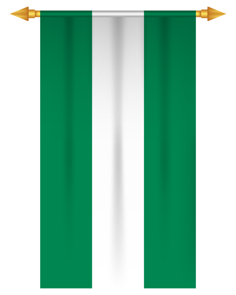 Nigeria flag vertical pennant isolated png