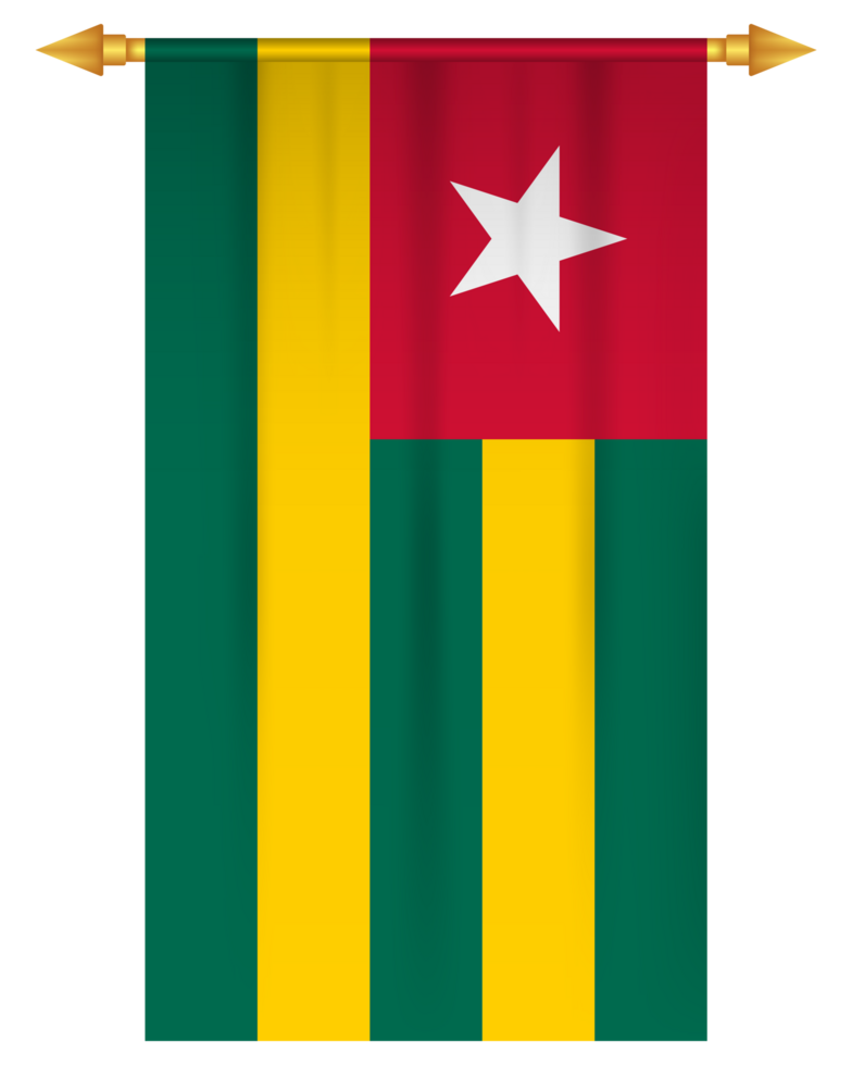 Togo flag vertical pennant isolated png