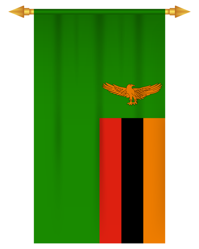 Zambia vlag verticaal wimpel geïsoleerd png