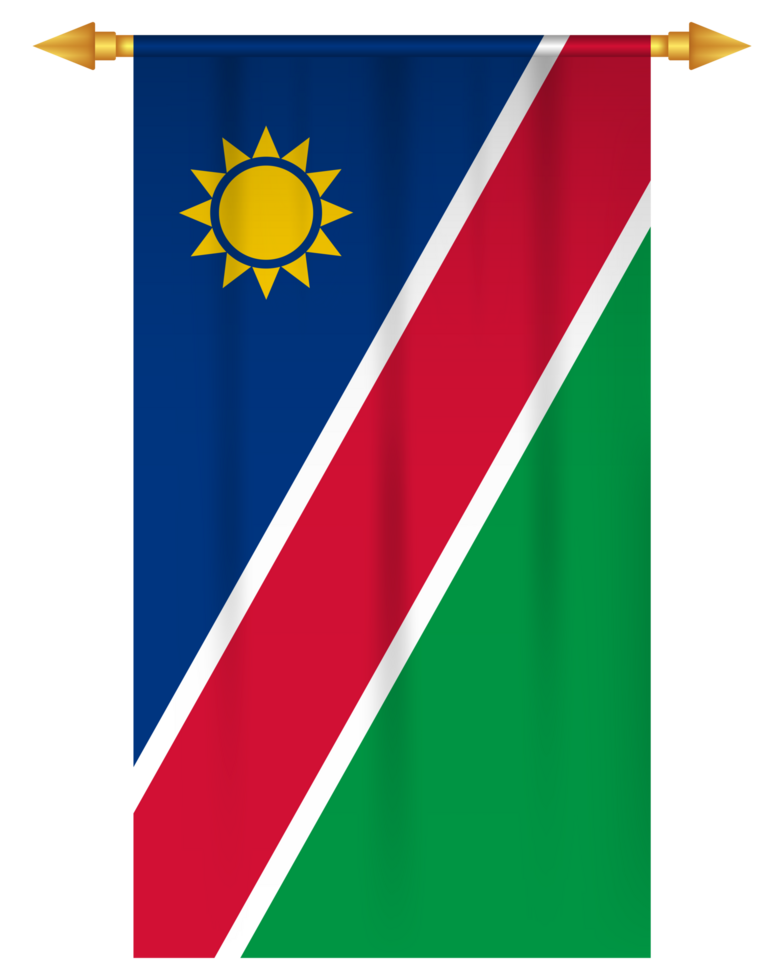 Namibia flag vertical pennant isolated png