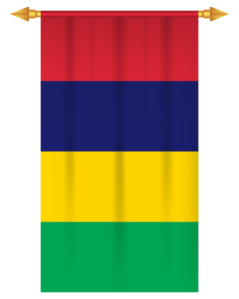 Mauritius flag vertical pennant isolated png