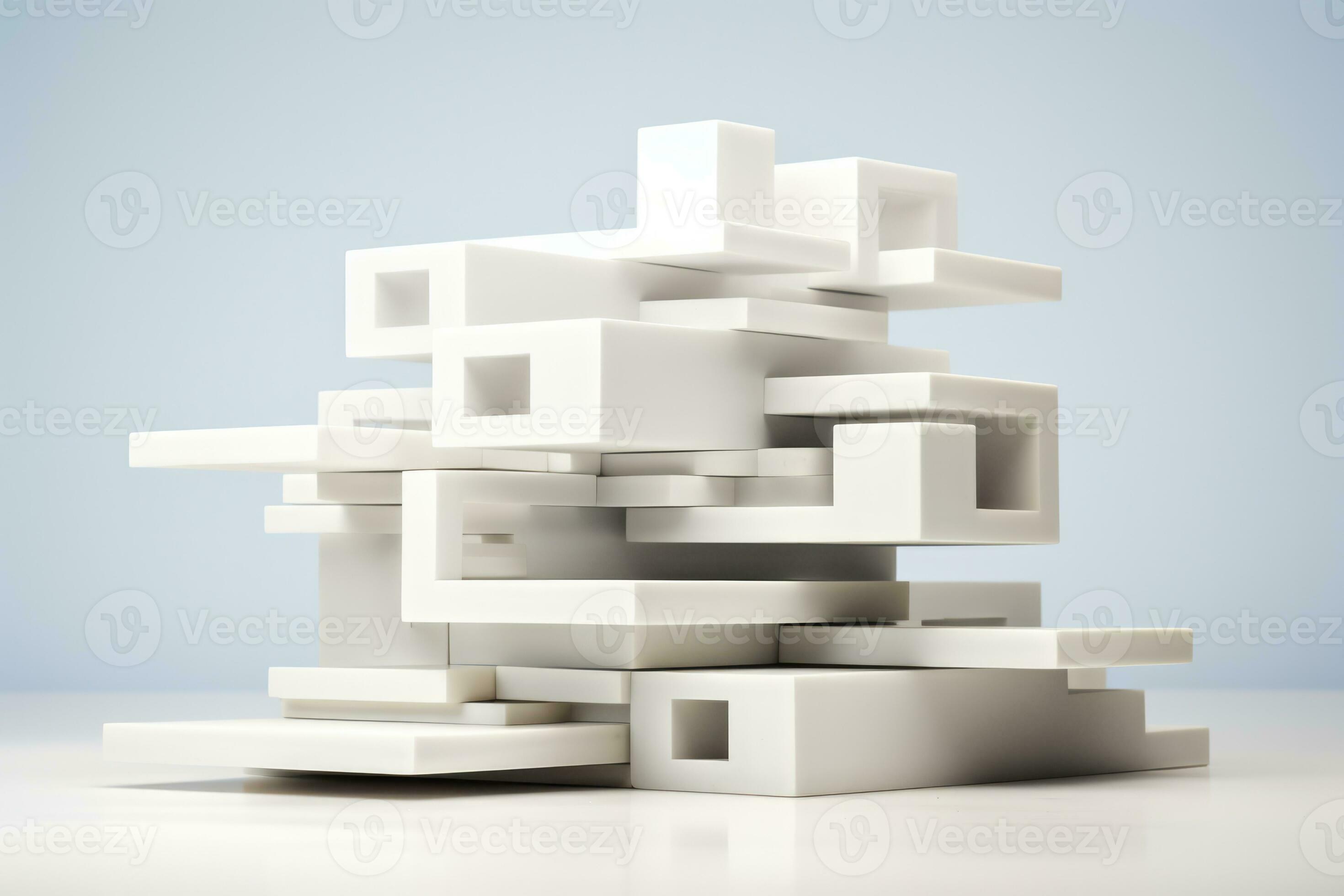 Geometric form architecture model abstract minimalist concept isolated ...