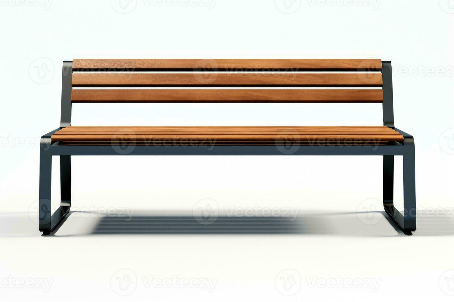 Sleek outdoor bench emphasizing minimalism isolated on a white background photo