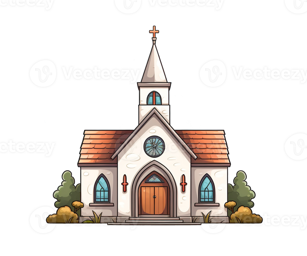 illustration of church ai generative png