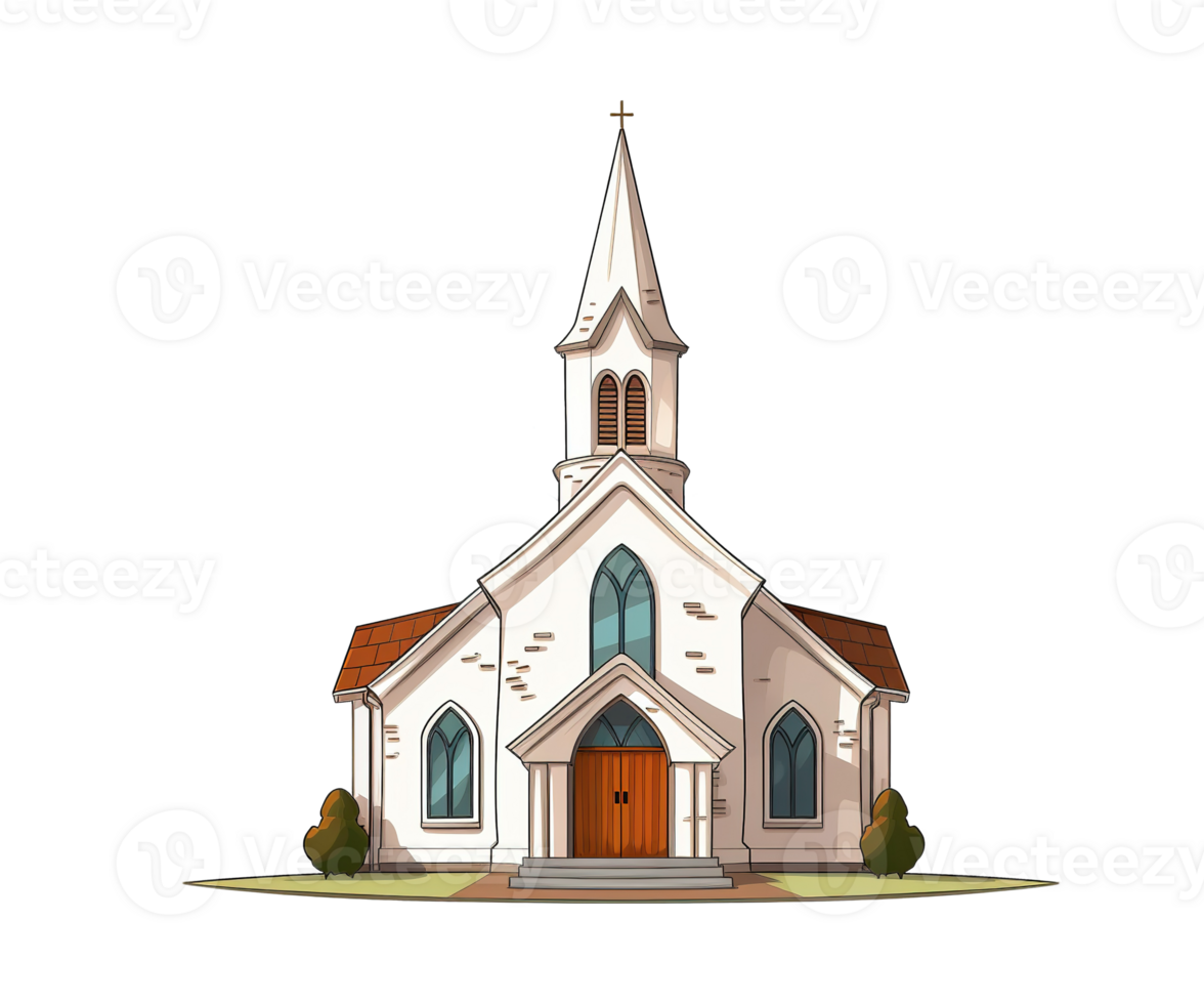 illustration of church ai generative png