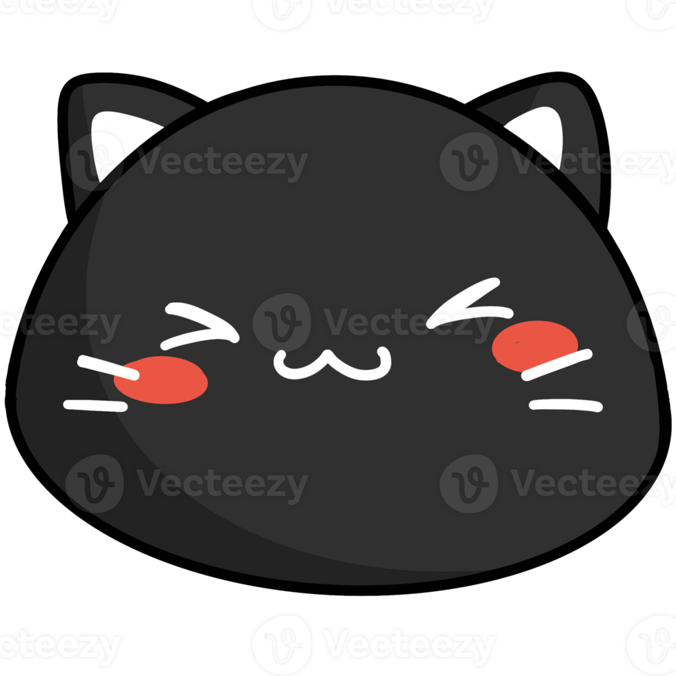Cute head black cat png